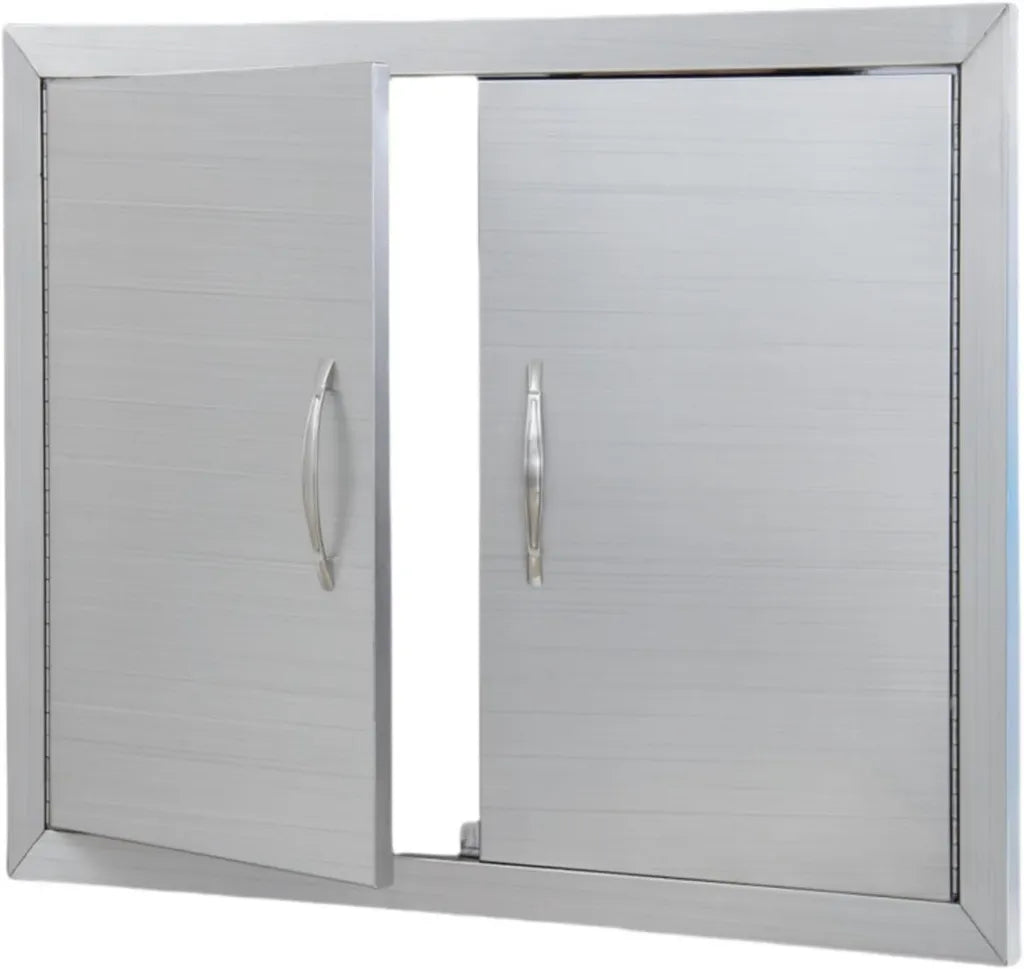 Edelstahl Doppeltür für Außenküche, 77X53 cm, Einbau, wasserdicht & korrosionsbeständig – Perfekt für BBQ-Insel und Grillstation