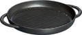 STAUB Runde Grillpfanne aus Gusseisen, 26 cm, geeignet für alle Kochfelder, inklusive Induktion und Backofen, Schwarz