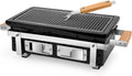 Onlyfire Rechteckiger Keramikgrill, Rauchfreier Mobiler BBQ-Grill mit Edelstahlrost, Holzkohlegrill für Outdoor und Indoor, Schwarz