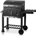 ACTIVA Holzkohlegrill Angular mit Gusseisenrost und Abdeckhaube, höhenverstellbare Kohlewanne und Thermometer