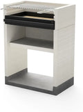 VENIT FLEX Holzkohle-Einbaugrill in Grau/Weiß, 59x47x95 cm für den Außenbereich