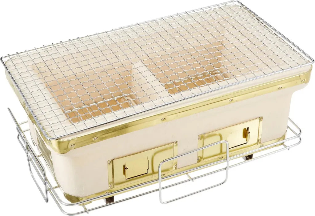 Hibachi Tischgrill aus Japan für Yakiniku und Yakitori, Holzkohle, Größe L 41 x 24 cm