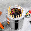 Kompakter Holzkohlegrill für drinnen und draußen, rauchfreies Design mit Zubehör