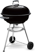 Weber Kugelgrill, 57 cm, mit Aschebehälter und Rädern, Schwarz/Silber