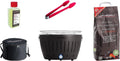 LotusGrill Classic Set Holzkohlegrill raucharm mit USB-Anschluss, Buchenholzkohle 2,5 kg, Brennpaste 200ml, Grillzange, Tragetasche
