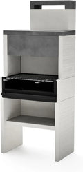 VENIT FLEX PLUS HOTTE Gartengrill für Holz und Holzkohle, Grau/Weiß, 78x47x185 cm
