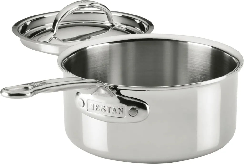 Hestan ProBond Luxe Stielkasserolle mit Deckel, dreilagiger Edelstahl, induktionsgeeignet und ofenfest