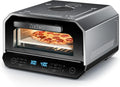 Elektrischer Pizzaofen 14,6L mit 450°C, Multifunktional für 33cm Pizza, 6 Programme, Doppelglasfenster