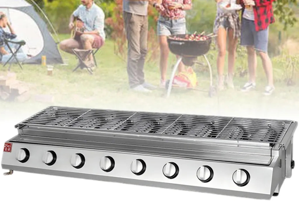 Hochwertiger Tisch-Gasgrill mit verstellbarem Rost, perfekt für Gartenpartys und Outdoor-Events