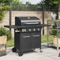 Hochleistungs-Gasgrill mit 5 Brennern, 16 kW, Robuste Stahlkonstruktion, Integriertes Thermometer, 63 x 40 cm Grillfläche