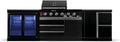 GORILLER® BLACKBACK M7 Outdoor-Küche: Gasgrill mit Doppel-Kühlschrank, Erweiterbarer Arbeitsbereich und Stauraum, Edelstahl in Schwarz