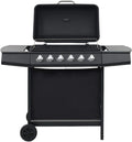 Sechsflammiger Gasgrill für Balkon aus Stahl, Schwarz