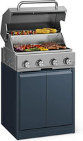 Klarstein WaldChef 4-Brenner Gasgrill mit Edelstahl und Gusseisenrost, 12800 W