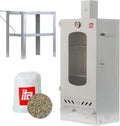 Premium Räucherofen mit Tisch und Zubehör - 3-Ebenen Stahlschrank mit Sichtfenster