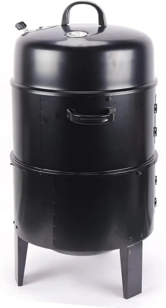 Multifunktionaler Holzkohlegrill: BBQ-Smoker und Räucherofen mit Thermometer, 40 x 84 cm