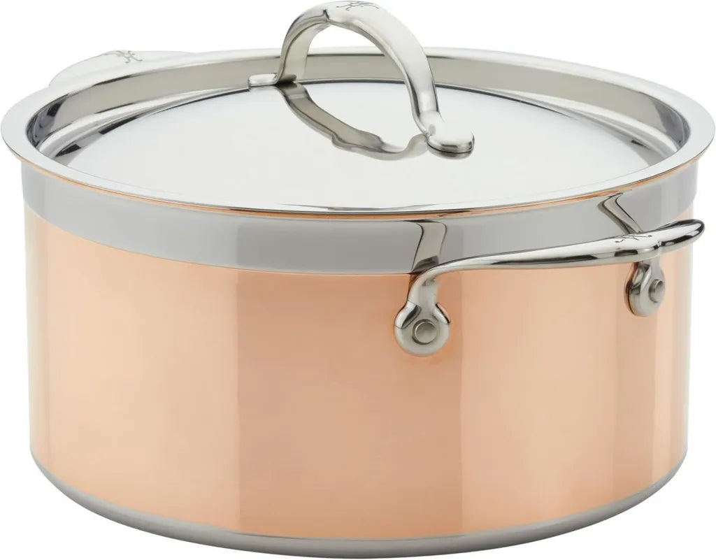 Hestan KupferBond Suppentopf, reiner Kupferkern, ideal für Suppen und Gemüse, hergestellt in Italien, 5.7 Liter