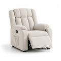Relaxsessel Fernsehsessel 80x90 cm Polyestergewebe Liegefunktion Seitentasche Creme