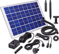 NASP4-S Solar-Teichpumpe und Springbrunnenpumpe, 500 l/h, mit Akku, 12V, für Gartenteich und Wasserspiel