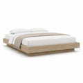 Bett Doppelbett 180 x 200 cm Spanplatte Eiche Optik Beige mit niedrigem Rahmen