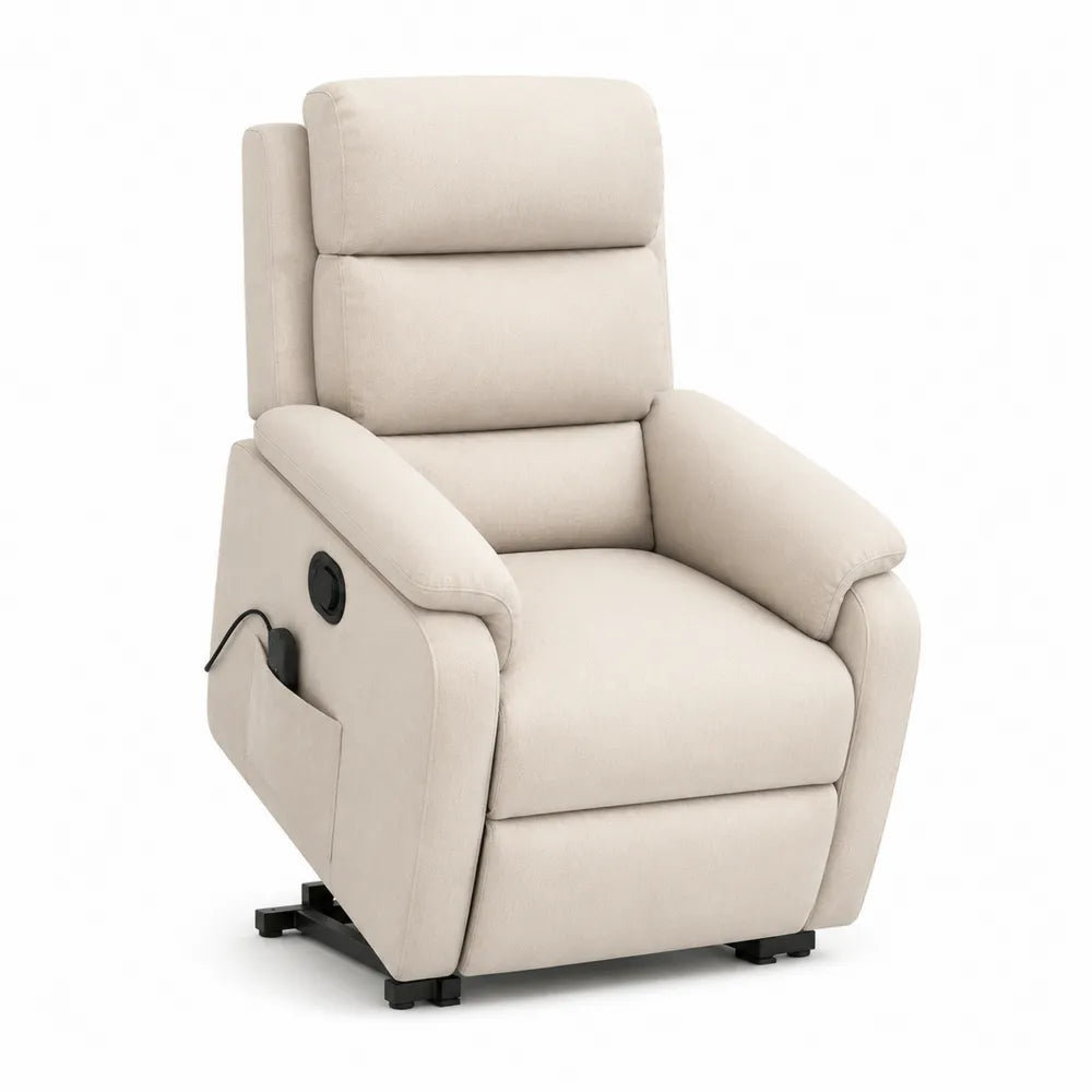 Relaxsessel Fernsehsessel mit Liegefunktion 82 x 92 x 106 cm Polyesterbezug Beige