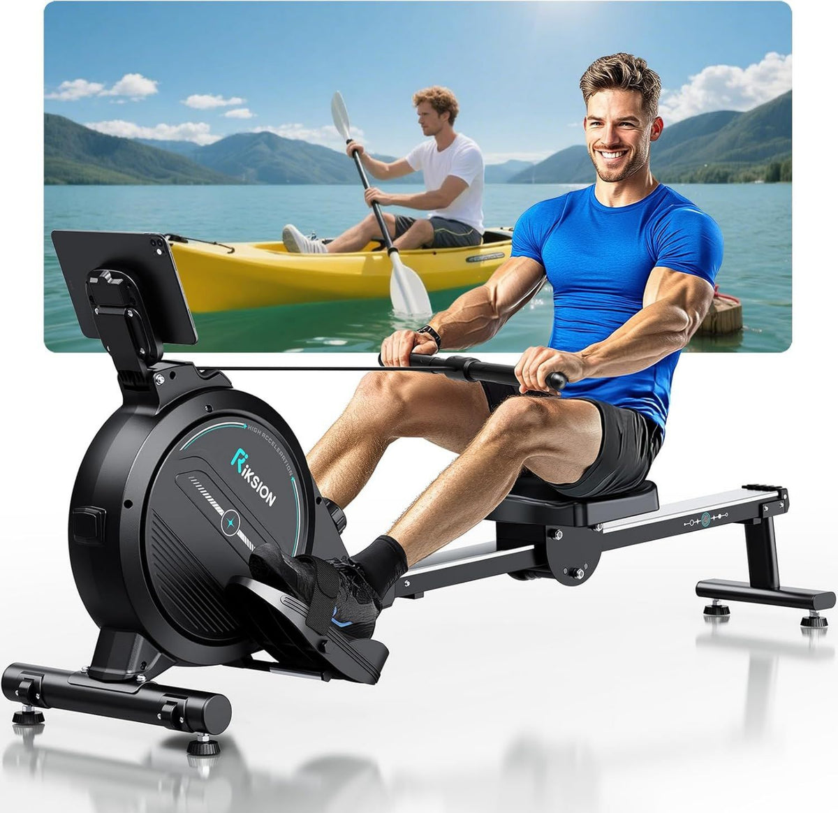 Rudergerät - für zuhause, 160 kg, 16 Stufen