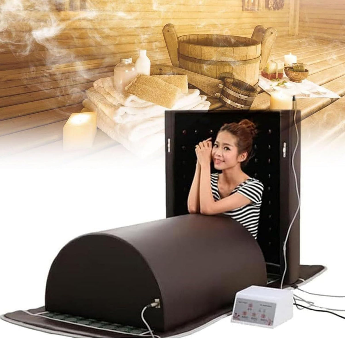 Infrarot-Saunakabine – Ferninfrarot, drehbar, für zuhause, 1200W