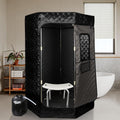 Tragbare Dampfsauna – klappbar, 90 x 90 x 180 cm, 3 l, 1000 W, schwarz