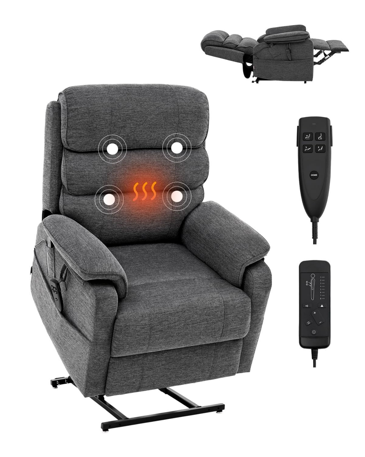 VEVOR Massagesessel: mit Liegefunktion, grau